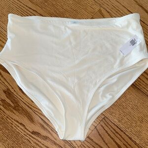 Cream High-Waisted Bikini Bottoms